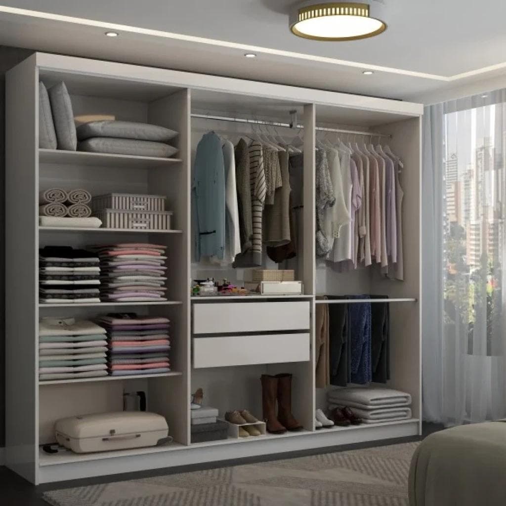 BRIO – White Six Door Super Gloss Finish Wardrobe